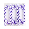 Set di 6 decorazioni natalizie a forma di bastoncino di zucchero viola e bianco con cordino - Brillantini / 6 pezzi/confezione / Viola