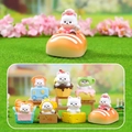 Cute white puppy food-themed miniature figures set on grass featuring 6 regular designs - Bakery Series (80235) / Random 1PC / Yellow