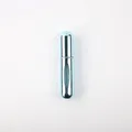 Portable 5ml light blue refillable aluminum perfume spray bottle with visual window - 5ml / Glossy Blue