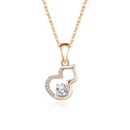 Rose gold S925 silver gourd necklace with moissanite pave pendant on white background - 925 Silver / Zirconia Rose Gold