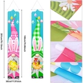 Detail of Easter gnome banners showing metal grommets, stitching, and fabric texture - 30x180cm / Pink/Green Gnome Easter Porch Banner Set (ED02)