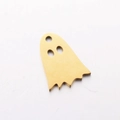 Gold stainless steel ghost charm pendant with hollow eyes for Halloween jewelry making - Ghost Pendant / Gold