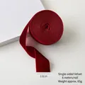 3.8cm wide red velvet ribbon roll for DIY Christmas gift bows, 6 meters length - 3.8cm*6m / Burgundy
