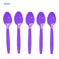 Set di 10 cucchiai di plastica viola traslucida per decorazioni da tavola neon - Cucchiai di plastica viola