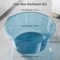 Grande bassine bébé en plastique bleu transparent avec les dimensions détaillées - Très grand / Bleu Transparent