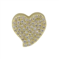 18k gold plated heart charm with sparkling micro-paved cubic zirconia crystals - Gold Heart