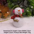 Suspension de Noël bonhomme de neige en résine avec cache-oreilles roses et écharpe - Bonhomme de Neige B Pendentif