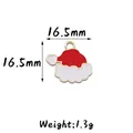 Red enamel Christmas hat pendant with gold trim, size 16.5mm, model number 6 - 6#(Red) Hat