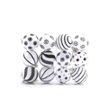 Set di 12 palline di Natale con motivi geometrici bianchi e neri per decorazioni festive - Serie Bianca 6cm/12 Pezzi (120G)