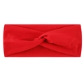 Elastisches rutschfestes rotes Yoga-Stirnband für Damen mit Twist-Knoten auf weißem Grund - Echtrot
