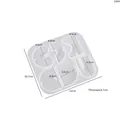6-cavity arch pendant silicone mold for resin jewelry making with dimension markings - 6-Cavity Arch Pendant (3384) / Translucent White