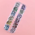 12-grid storage box with colorful 2mm rhinestones for nail art and DIY decoration - 12 Colors Comma Rhinestones