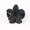 Matte black plumeria flower hair claw clip with five-petal design and secure grip - 15 Matte Black