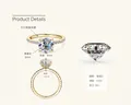 925 silver 2ct Moissanite ring in gold finish with 8mm D-VVS1 round brilliant cut stone - US Size 4 / Gold (2.0ct)
