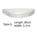 Damen Stretchgürtel Silber mit Strassbesatz Stil G Länge 80cm Breite 3.7cm - Stil G Weiß Lang 80cm