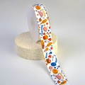 White ribbon roll with colorful dessert cartoon prints and elegant cursive lettering - Food Paradise / Width 2.0cm / 25 Yards