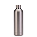 Silver stainless steel insulated sports bottle with brushed finish and leak-proof lid - 500ml / Silver Grey Brushed (HVB-035U-9)