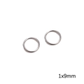 Silver stainless steel open jump rings 1x9mm for DIY necklace and bracelet crafting - Jump Ring 1.0x9mm Steel Color (20 pcs/Pack)