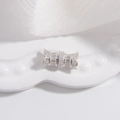 Détail macro d'une perle en argent S925 sertie de zircons brillants pour bijoux DIY - Style A - Design Taille Fine (SK51) / Argent 925 / 5.7*11.6mm / K Blanc Zircon Blanc