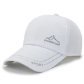 Weiße atmungsaktive Mesh-Baseballkappe für Herren mit Berg-Logo und Sport-Detail-Stickerei - Weiß