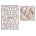 5D embossed white butterfly and rose nail stickers STZ-5D34 for 3D textured nail art - STZ-5D34 Butterfly Rose