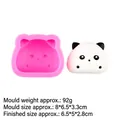 Panda silicone mold for fondant and cake decoration with realistic animal detail - 2#Medium (B438) / Pink