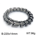 Bracelet punk homme en acier inoxydable noir, chaîne os de dragon, taille 220x14mm, 96g - 22cm / Canon de fusil