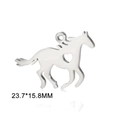 Detail of silver running horse pendant with heart cutout and 23.7*15.8mm dimensions - Running Horse with Heart