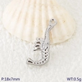 Ciondolo a forma di aragosta in acciaio inox argento per gioielli fai da te, 18x7mm - Stile Cavalluccio Marino Colore Acciaio (KLJ10825-Z)