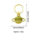 Golden Saturn charm for hair DIY with dimensions of 30mm height and 22mm width - Planet