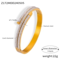 Bracelet double couche en acier titane doré avec cristaux tchèques et géométrie asymétrique - Style Géométrique Clou (Z172-Or)