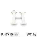 Silver stainless steel letter H pendant charm with 17x15mm dimensions for necklaces - Letter H (KLJ1415-Z) / Steel