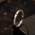 Minimalist S925 silver Libra zodiac sign open ring in polished silver finish - Adjustable Open / Libra