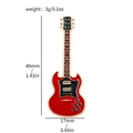 Rote E-Gitarre Emaille Brosche aus Legierung mit Goldfinish und 46mm Länge - Rote Gitarre / Rot