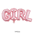 Pink GIRL foil balloon for baby girl birthday party decoration, size 74x32cm - Joint GIRL / Pink