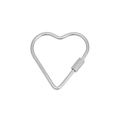 Silver heart-shaped carabiner connector with screw lock for DIY jewelry and necklaces - Large Heart / Steel