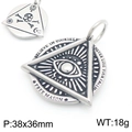 Ciondolo occhio della provvidenza in acciaio argento con incisione Believe In Yourself - Stile Ispiratore Triangolo Occhio della Provvidenza (KP117720-LU) / Solo Ciondolo, Senza Catena