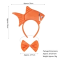 Cute orange fish headband and bow tie set with sequins for Halloween costume - 3D Orange Goldfish Headband + Bowtie Set