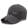 Dunkelgraue Baseballkappe für Herren mit vertikalen Streifen und Metallemblem - Verstellbar / Dunkelgrau