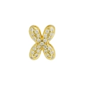Mini bubble style gold butterfly charm with zircon stones for DIY letter bracelets - Letter X / Gold