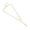 Double-layered gold stainless steel necklace featuring butterfly charms and a small heart - 4# Butterfly Style