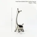 Silver electroplated small ceramic deer sculpture, 21cm height modern minimalist ornament - Small / Electroplated Silver