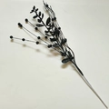 Decorative black glitter berry branch with narrow leaves for Christmas and Gothic DIY decor - Black