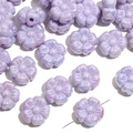 DIY purple acrylic cream flower beads for making jewelry necklaces and bracelets - Approx. 19mm (4 Pcs/Pack) / Purple