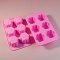 Dettaglio dello stampo in silicone rosa a 6 cavità per dolci a forma di fiore - Stampo per fiori a 6 cavità (rosa)