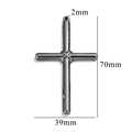 Retro gunmetal cross pendant necklace made of stainless steel with 70mm by 39mm size - Style 1/Gun Black