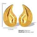 Vergoldete Edelstahlohrringe in Tropfenform mit elegantem fließendem Design - Tropfenform / Gold
