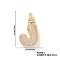 Collana con pendente lettera J dorata con pietre di zirconia cubica per stile hip-hop - Pendaglio oro lettera J