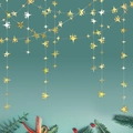 Ghirlanda di stelle dorate appesa per feste festive e decorazioni per matrimoni - 4M Stella a 4 Punte Oro