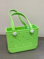 Neon green EVA beach bag with holes and sturdy dual handles for summer vacations - Fruit Green